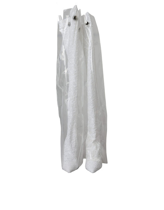 Dolce & Gabbana Weiße Heels Stiletto Kniehohe Stiefel Schuhe