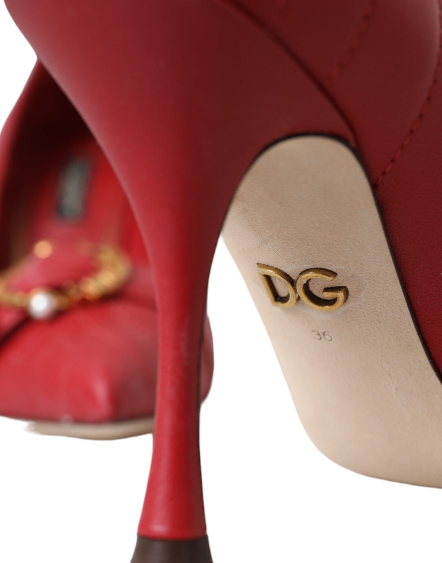 Dolce & Gabbana Rote Devotion Leder Heels Pumps Schuhe