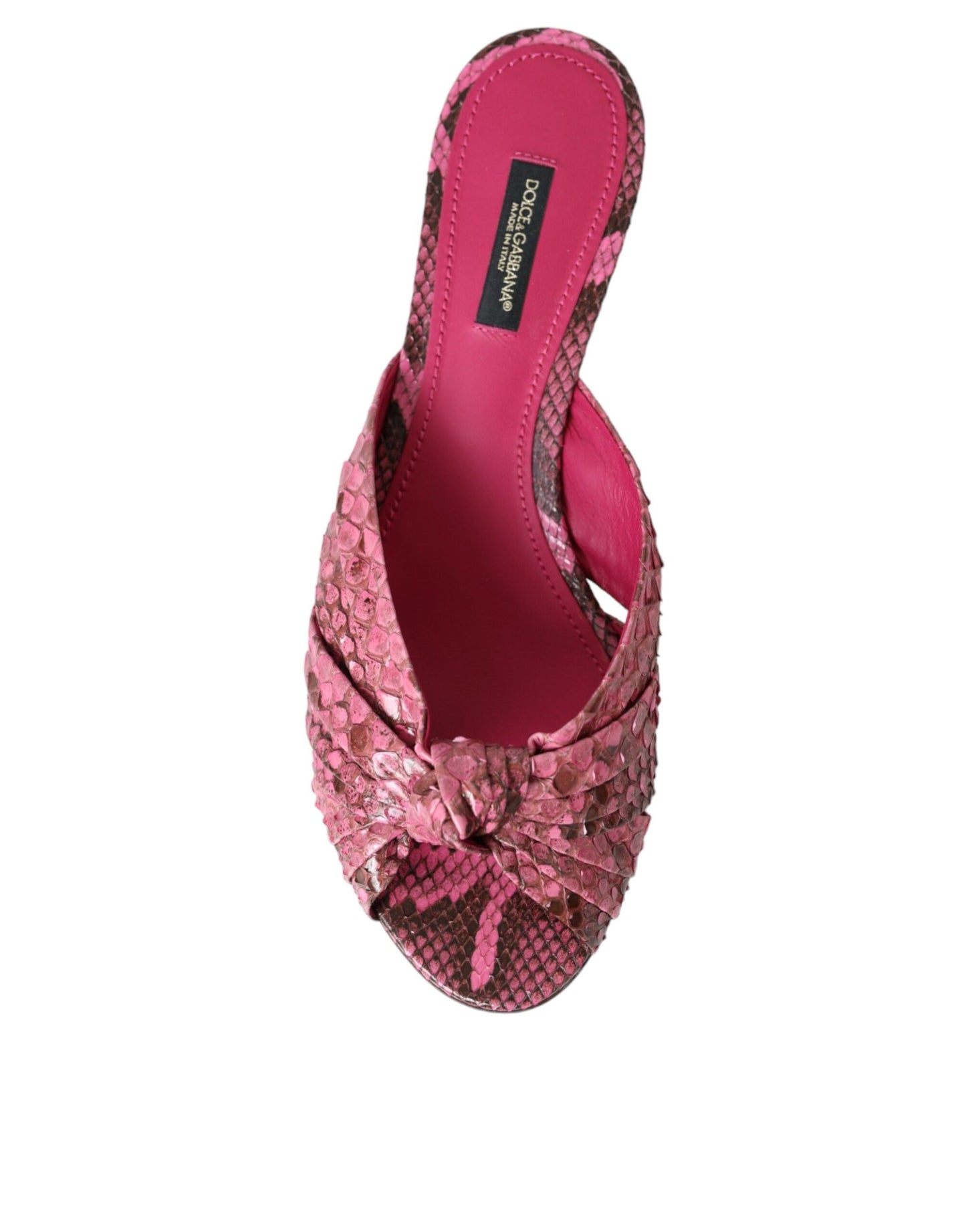 Dolce & Gabbana – Pantoletten mit Kitten-Heels aus exotischem Leder in Rosa