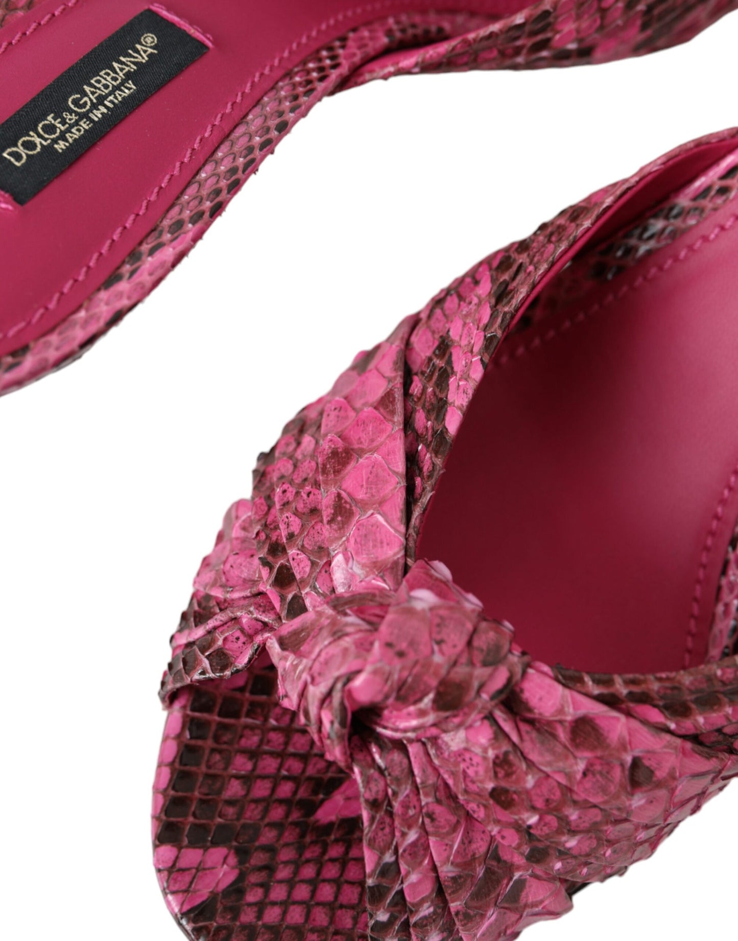 Dolce & Gabbana – Pantoletten mit Kitten-Heels aus exotischem Leder in Rosa