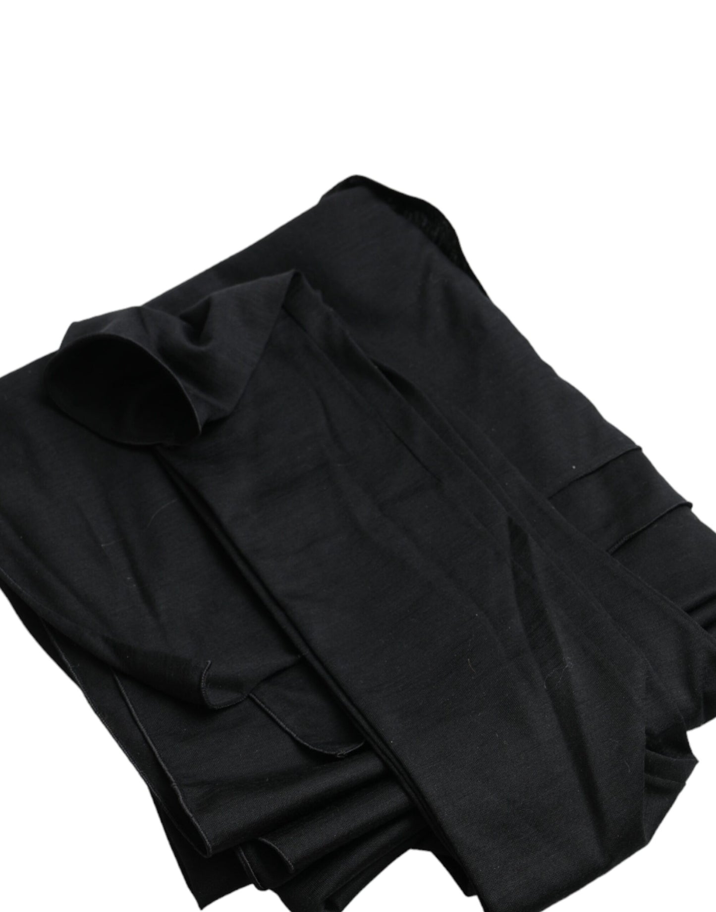 Dolce & Gabbana – Asymmetrisches Langarm-Top aus schwarzer Wolle mit Cut-outs