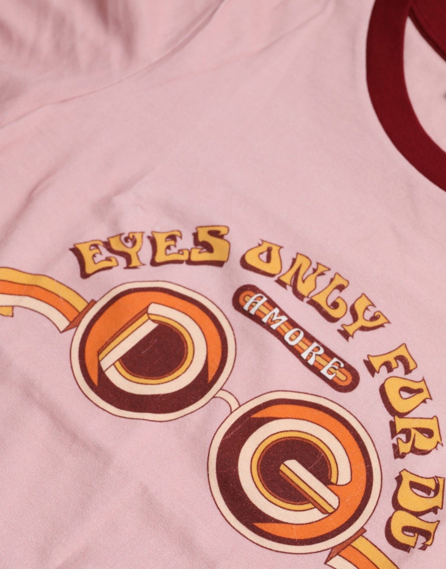 Dolce & Gabbana – Rosafarbenes T-Shirt aus Baumwolle mit kurzen Ärmeln und Rundhalsausschnitt