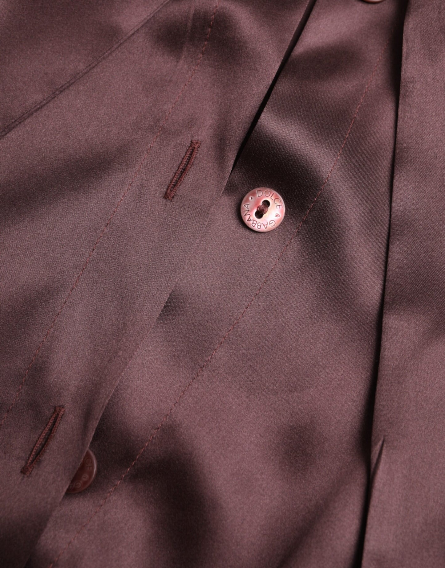 Dolce & Gabbana, Braune Bluse mit Ascot-Kragen und langen Ärmeln