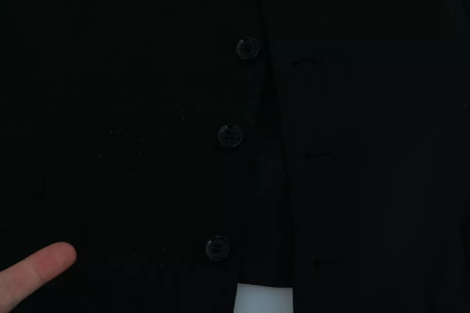 Dolce & Gabbana Schwarze Stretchweste, formelles Kleid, Wollweste