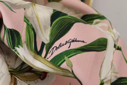 فستان دولتشي آند غابانا بينك ليلي من الفيسكوز بطول الركبة