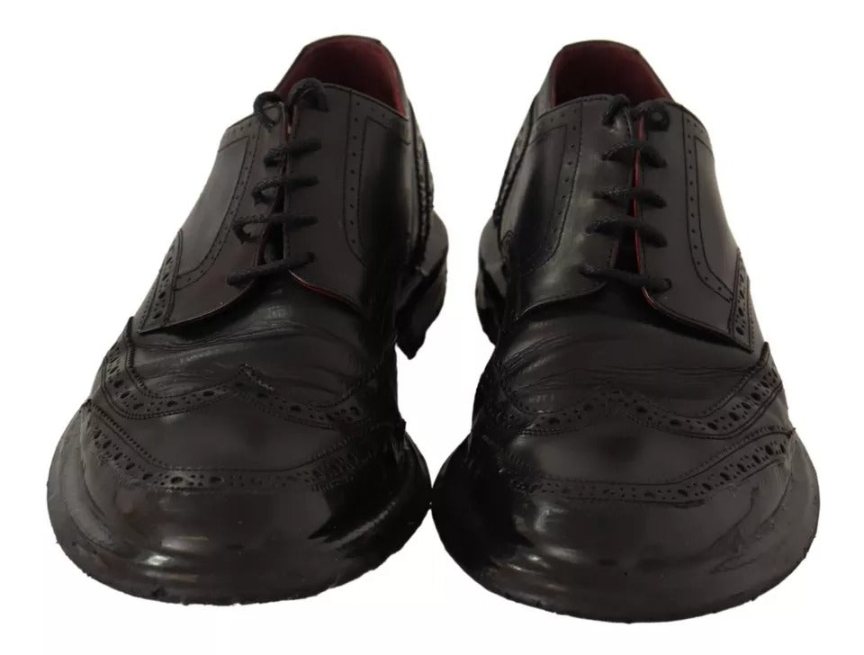 Dolce & Gabbana – Schwarze Brogue-Oxford-Abendschuhe aus Leder