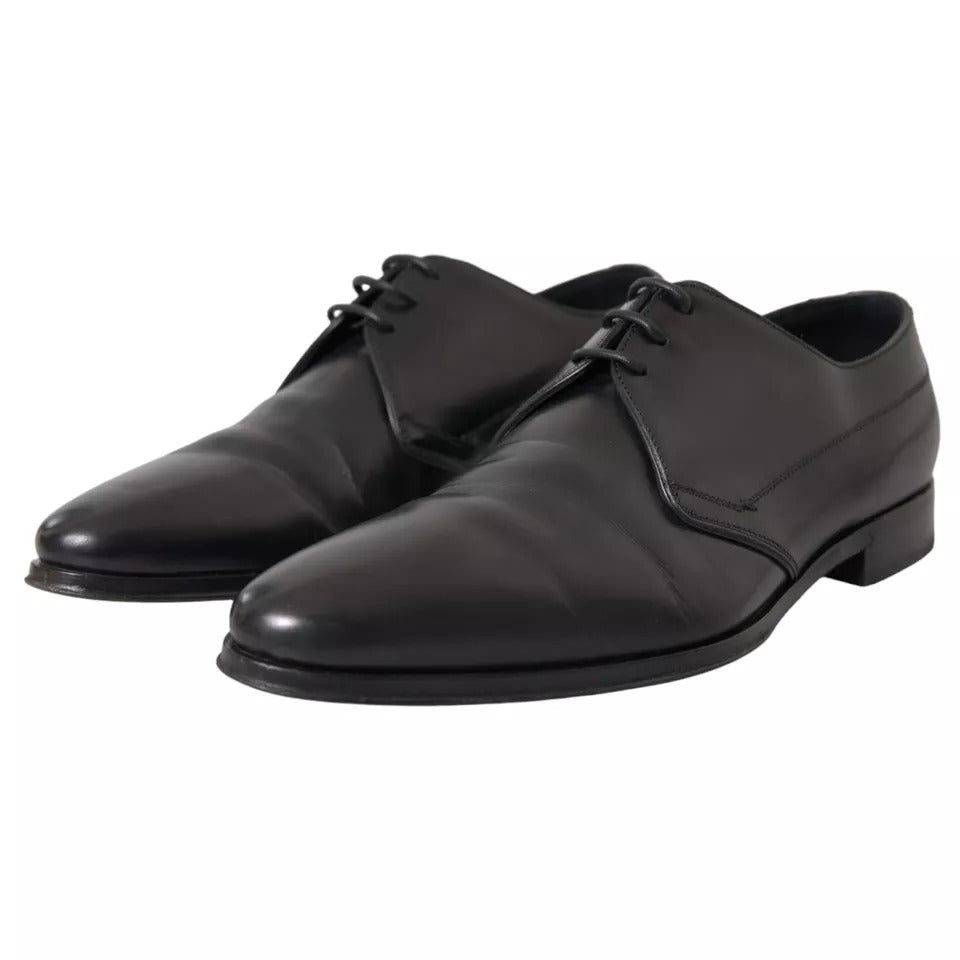 Dolce & Gabbana – Derby-Schuhe aus schwarzem Leder für formelle Anlässe