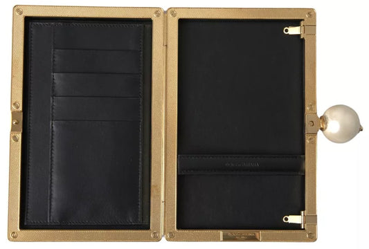 Dolce & Gabbana Clutch aus rosa Seide mit Goldrahmen, Abendtasche für Partys