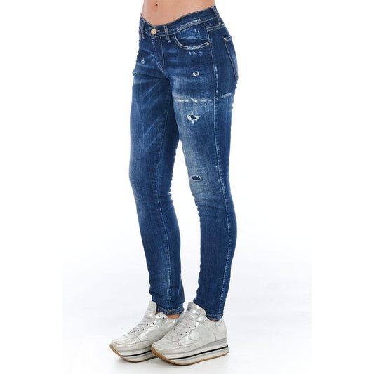 Frankie Morello Blaue Baumwolljeans für Damen