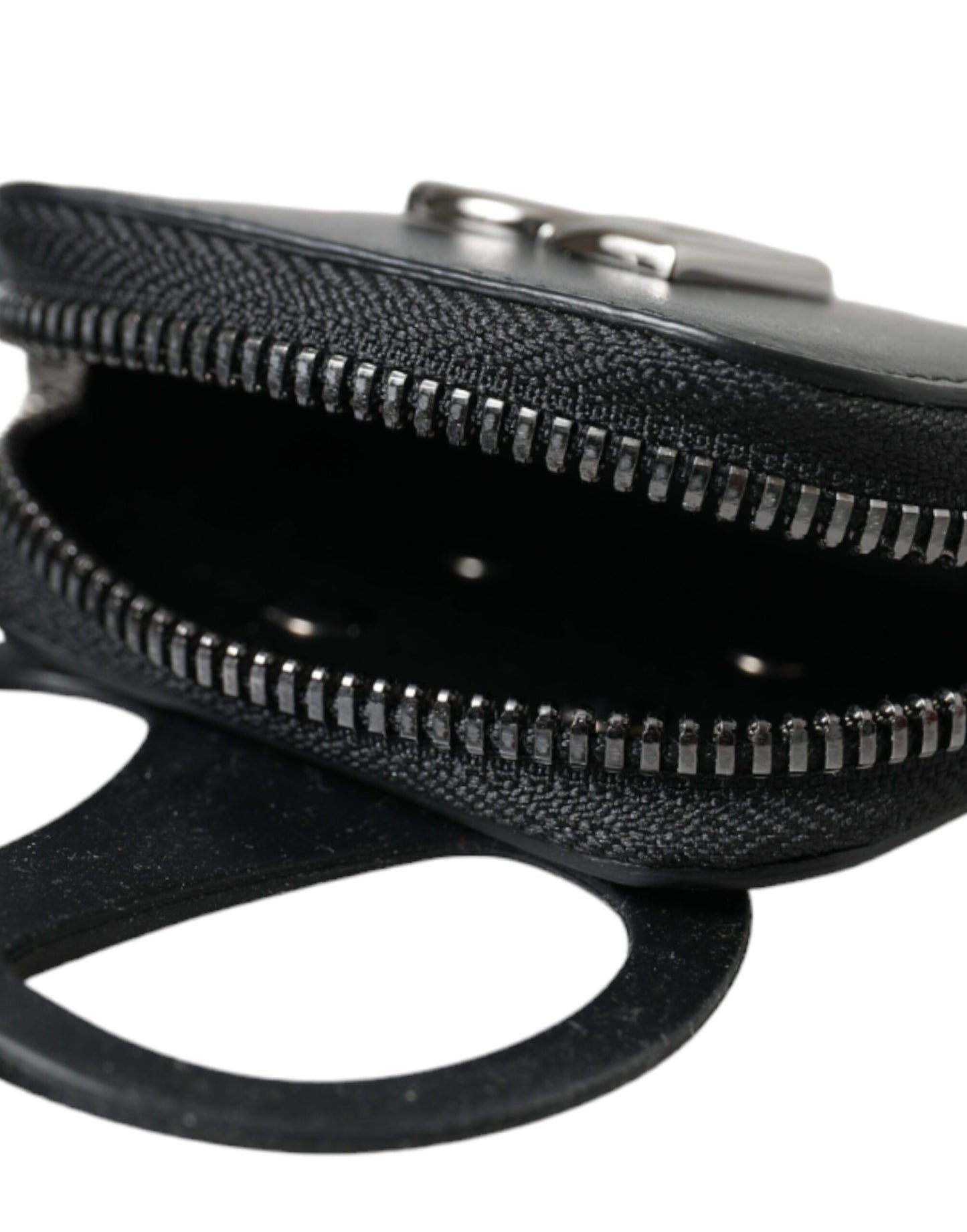 Dolce & Gabbana – Geldbörse mit DG-Logo aus schwarzem Kalbsleder und Schlüsselband