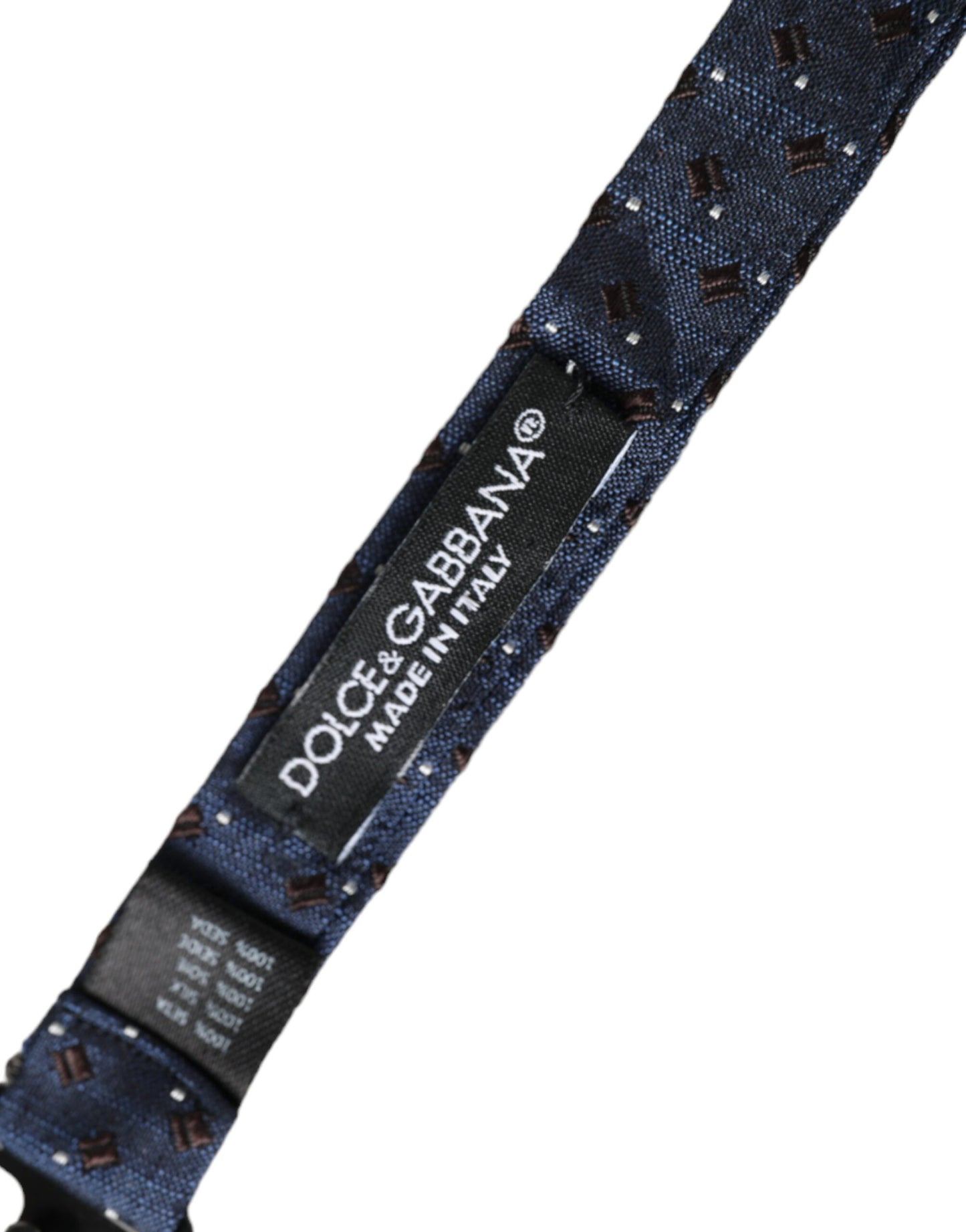 Dolce & Gabbana Marineblaue, gemusterte, verstellbare Papillon-Fliege für Herren aus Seide