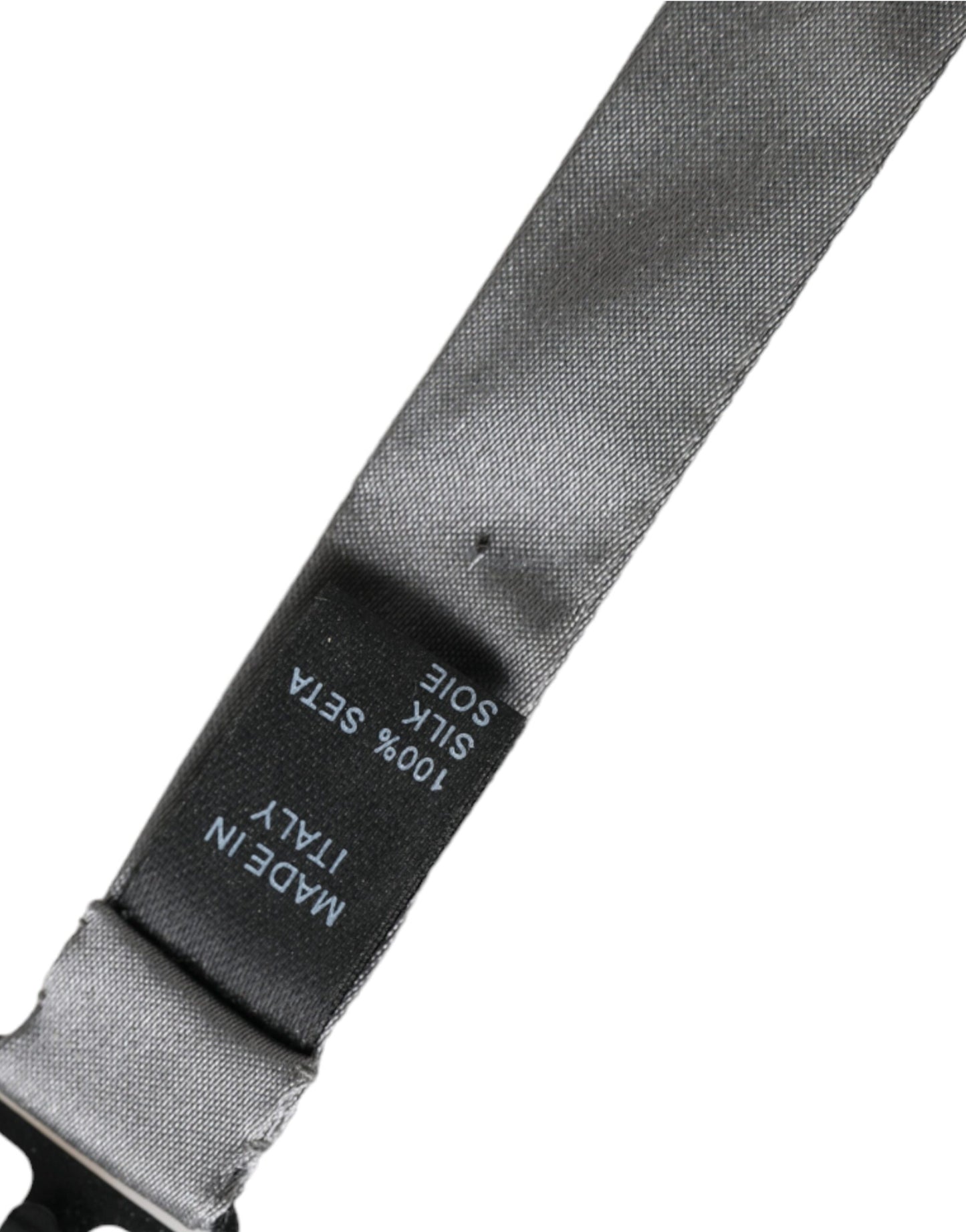 Dolce & Gabbana Graue Satin-Seide-Fliege mit verstellbarem Halsausschnitt für Herren Papillon