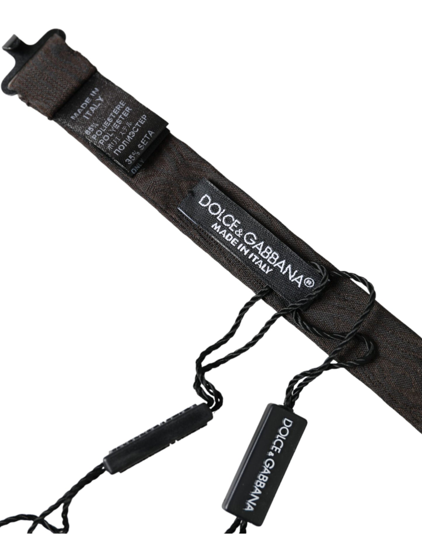 Dolce & Gabbana Herrenfliege mit verstellbarem Halsausschnitt, schwarze Seide