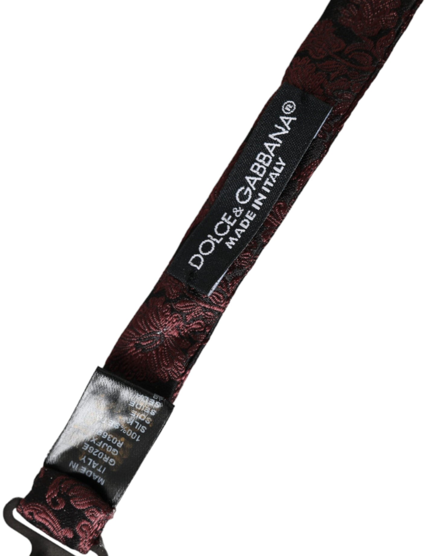 Dolce & Gabbana – Kastanienbraune Fliege aus geblümter Seide mit verstellbarem Hals