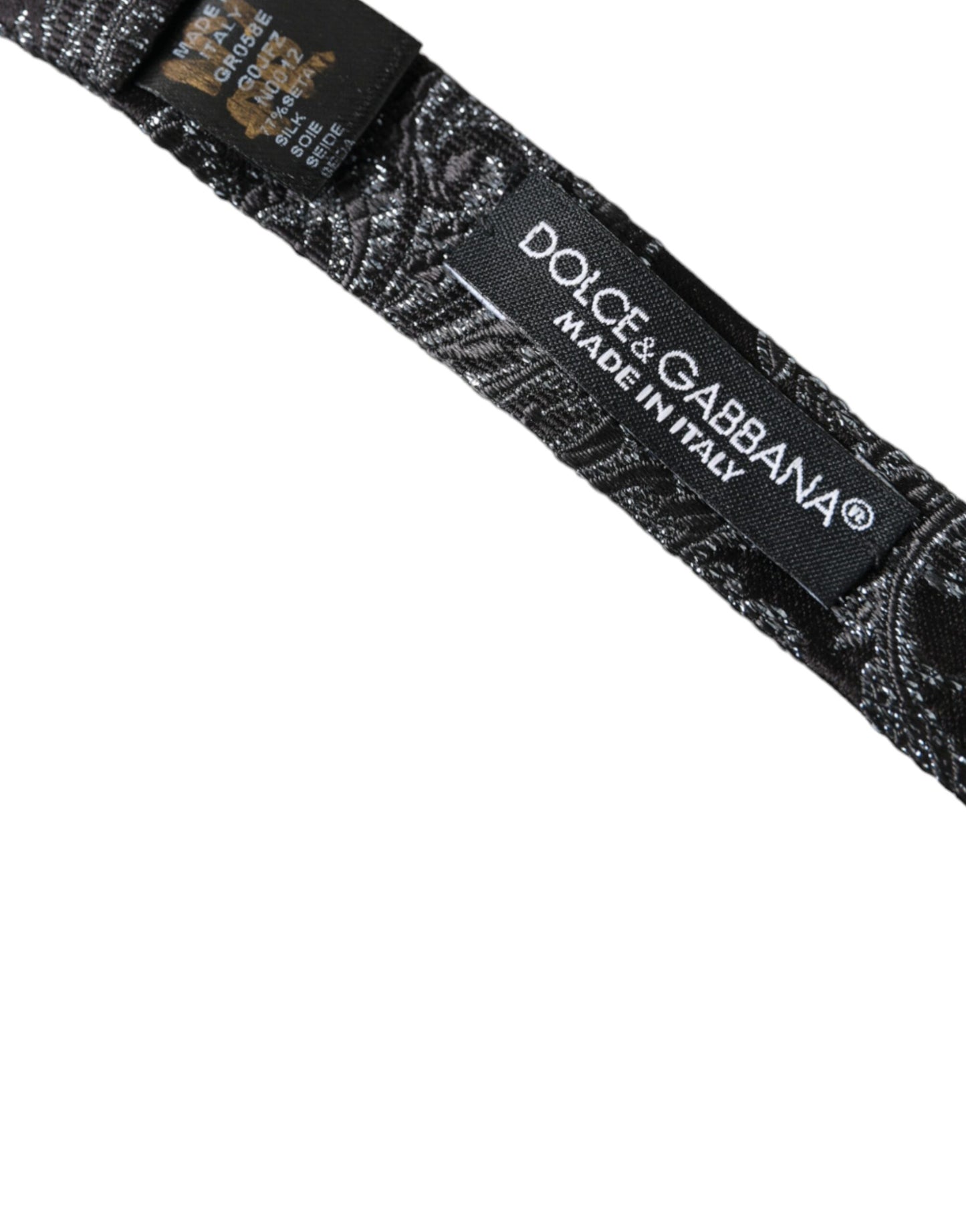 Dolce & Gabbana – Schwarze Jacquard-Fliege aus Seide mit verstellbarem Halsausschnitt für Herren