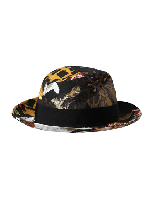 Dolce & Gabbana – Mehrfarbiger Patchwork-Fedora-Hut mit breiter Krempe für Damen
