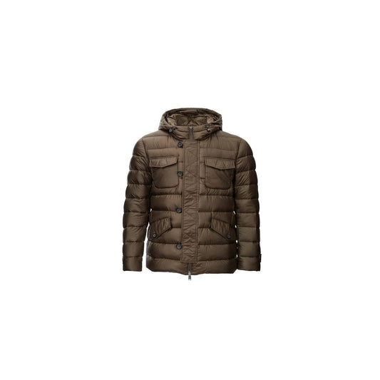 Braune wasserdichte Herrenjacke aus Polyamid hinzufügen