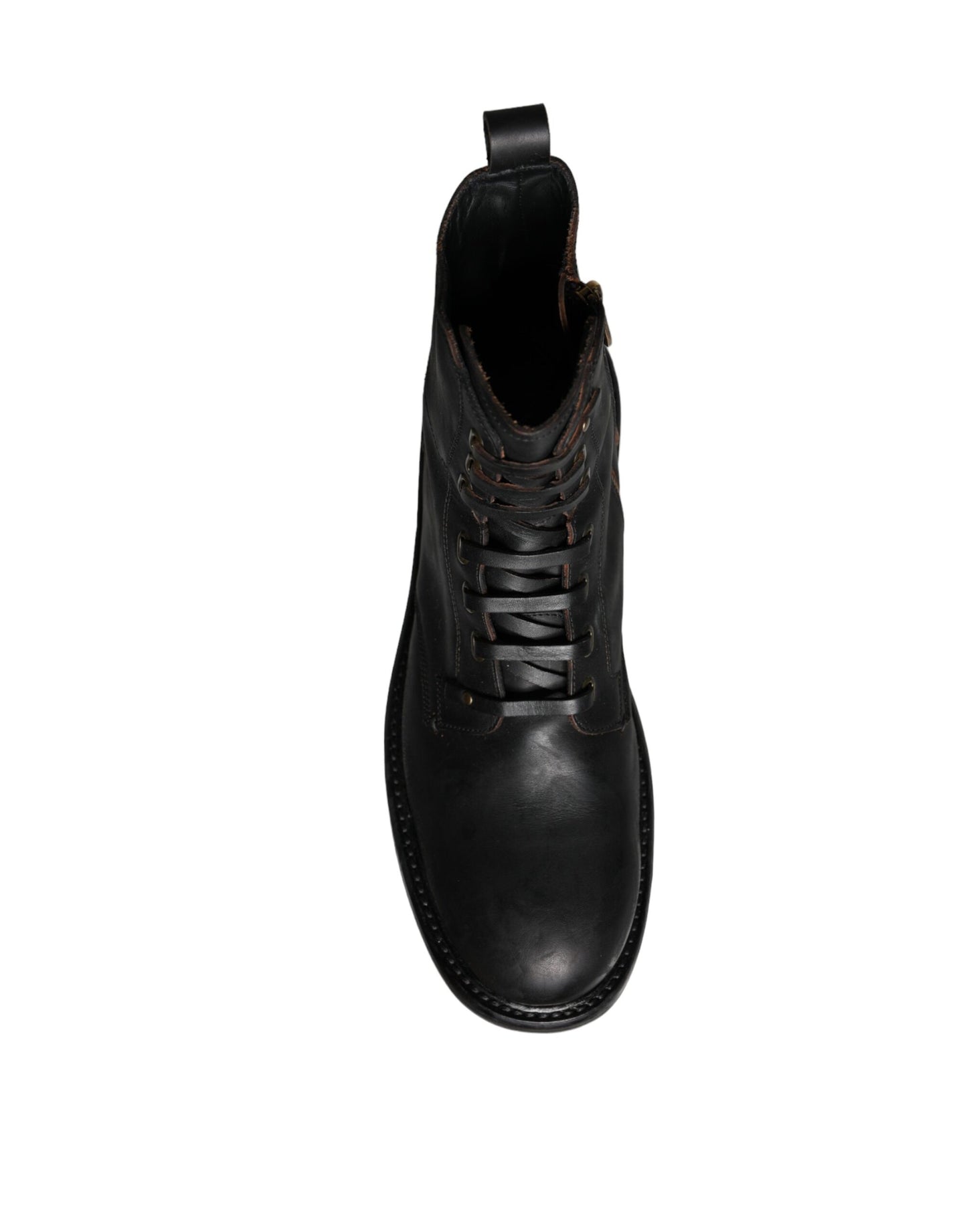 Dolce & Gabbana – Schwarze Schnürstiefel mit halbhohem Schaft Herren Schuhe