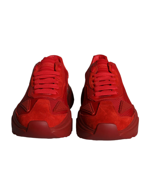 Dolce & Gabbana Rote Daymaster Low Top Sneakers aus Leder