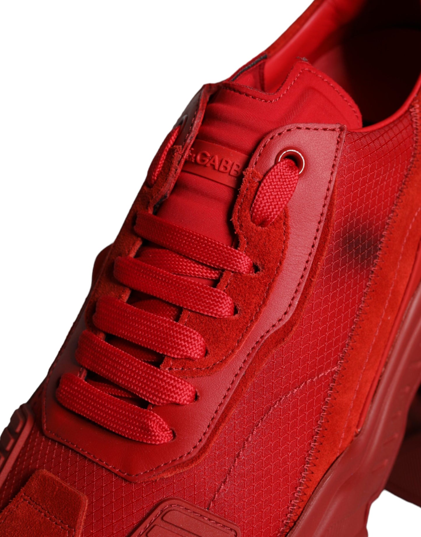 Dolce & Gabbana Rote Daymaster Low Top Sneakers aus Leder