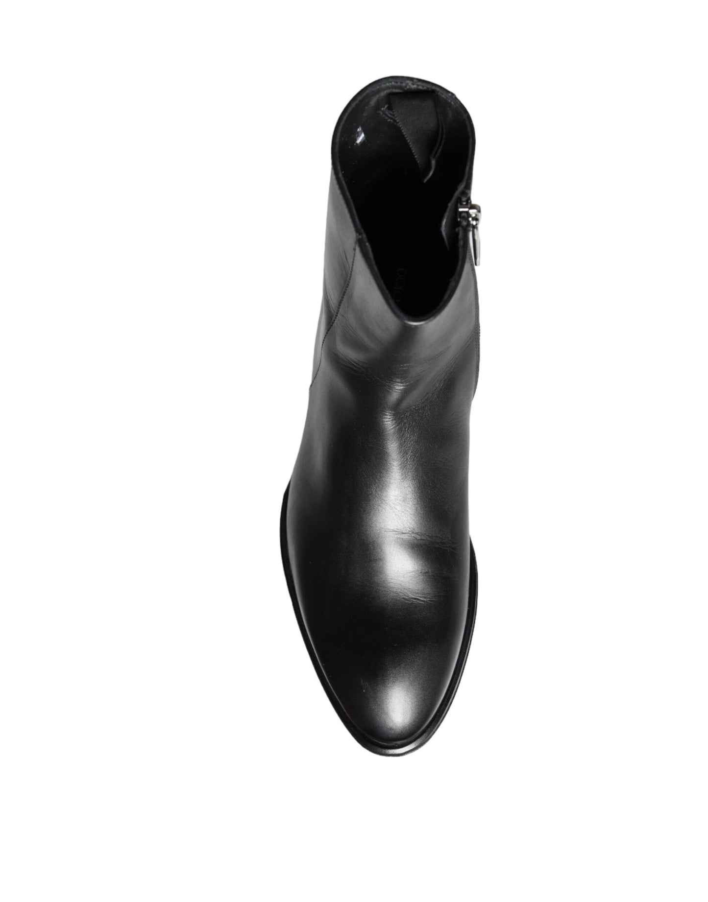 Dolce & Gabbana Stiefeletten aus schwarzem Kalbsleder für Herren