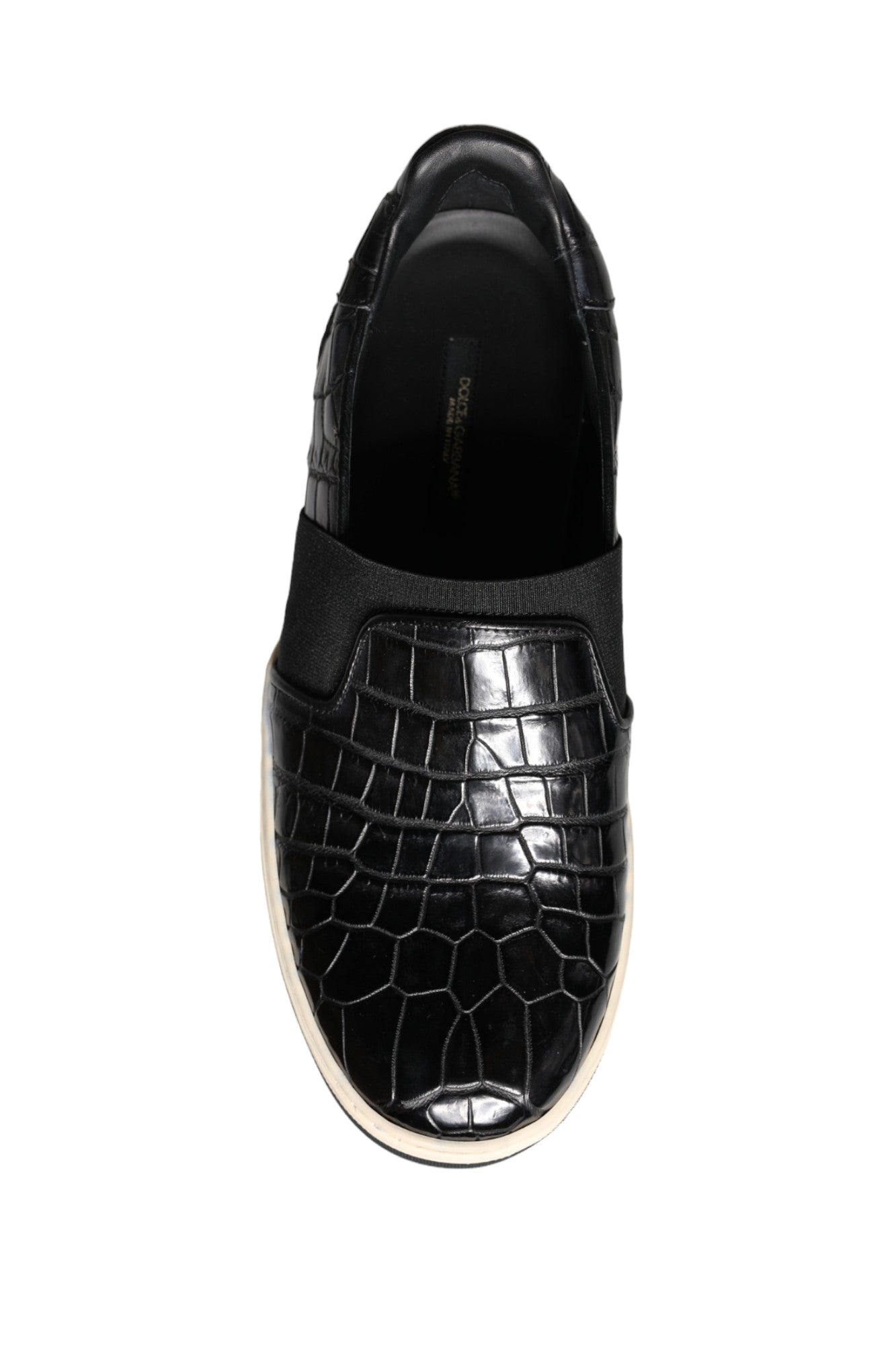 Dolce & Gabbana Schwarze Leder-Loafer-Hausschuhe Freizeitschuhe