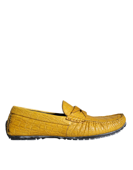 Dolce & Gabbana – Gelbe Mokassin-Loafer aus Leder