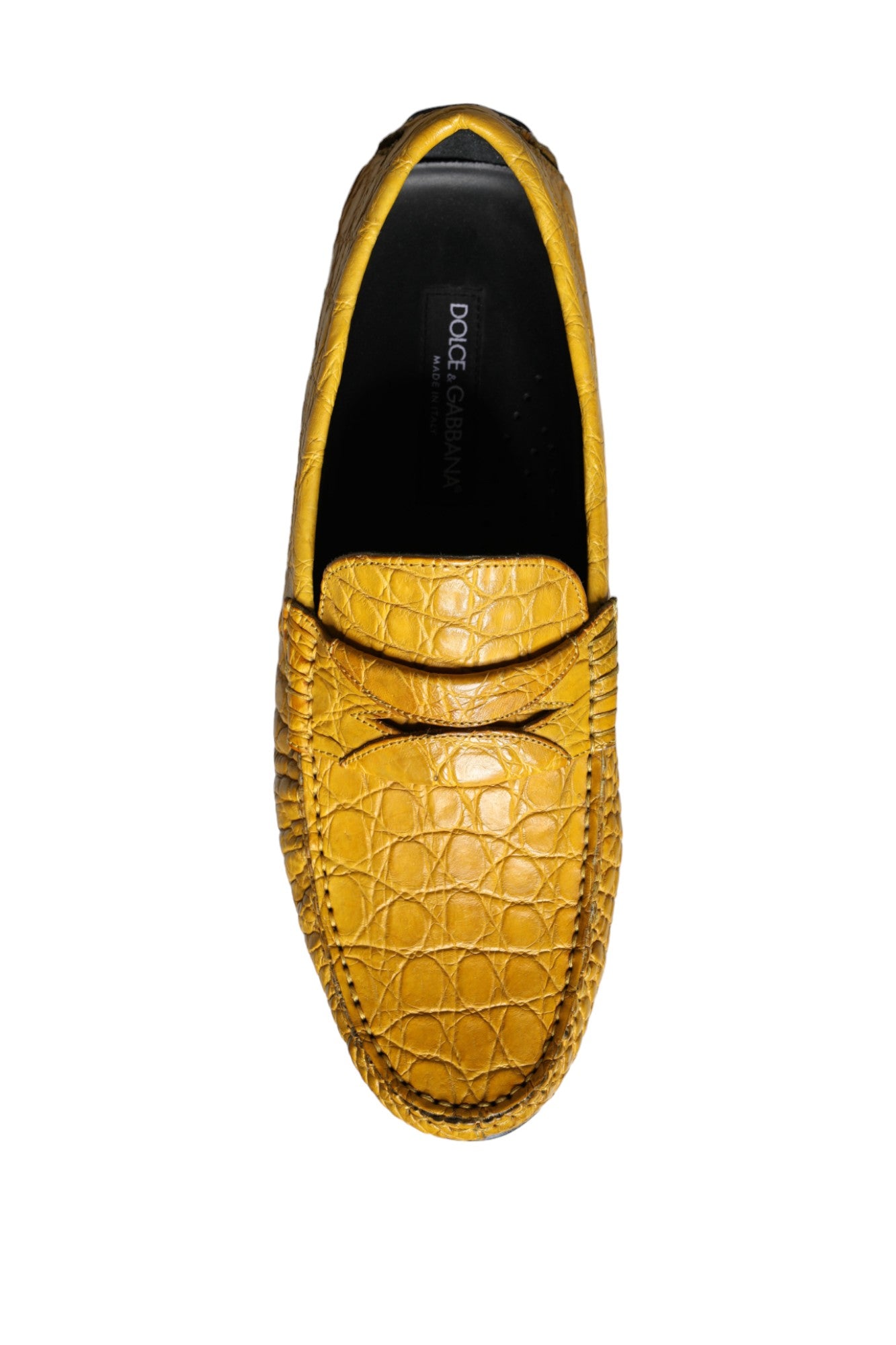 Dolce & Gabbana – Gelbe Mokassin-Loafer aus Leder