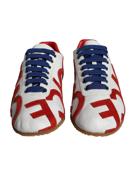 Dolce & Gabbana Mehrfarbige Leder-Logo-Freizeit-Sneakers