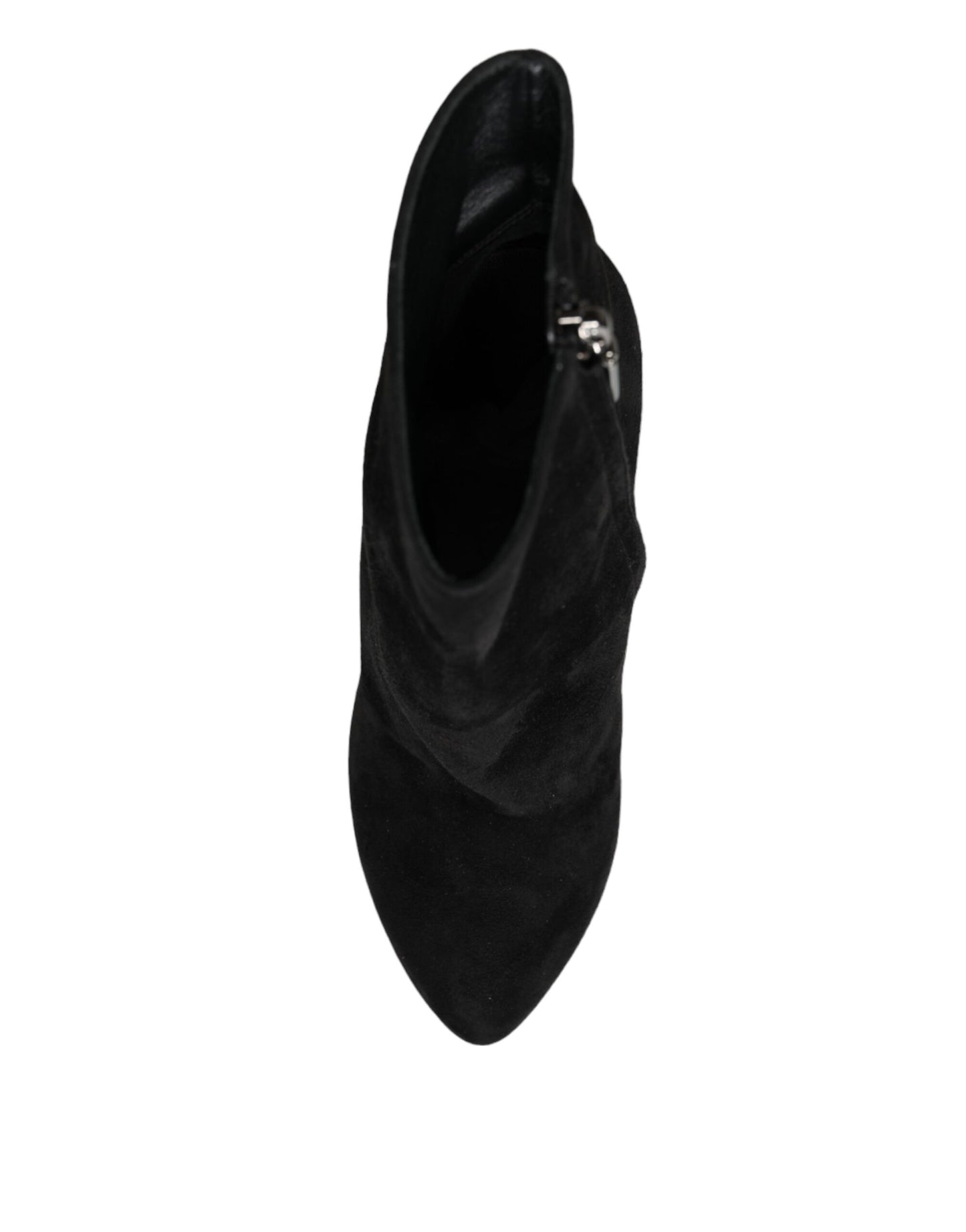 Dolce & Gabbana – Wadenhohe Stiefel aus schwarzem Wildleder