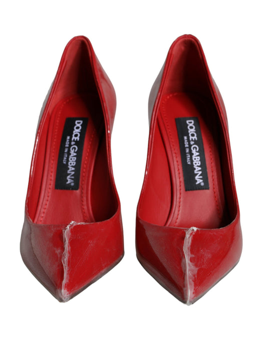 Dolce & Gabbana Rote Lackleder Kunstperlen Heels Pumps Schuhe