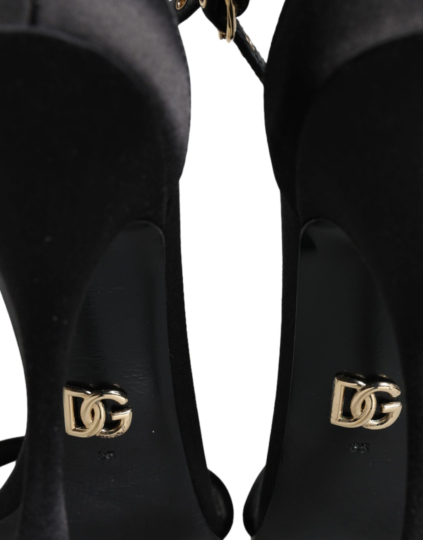 Dolce & Gabbana Schwarze KEIRA Heels Sandalen mit Knöchelriemen