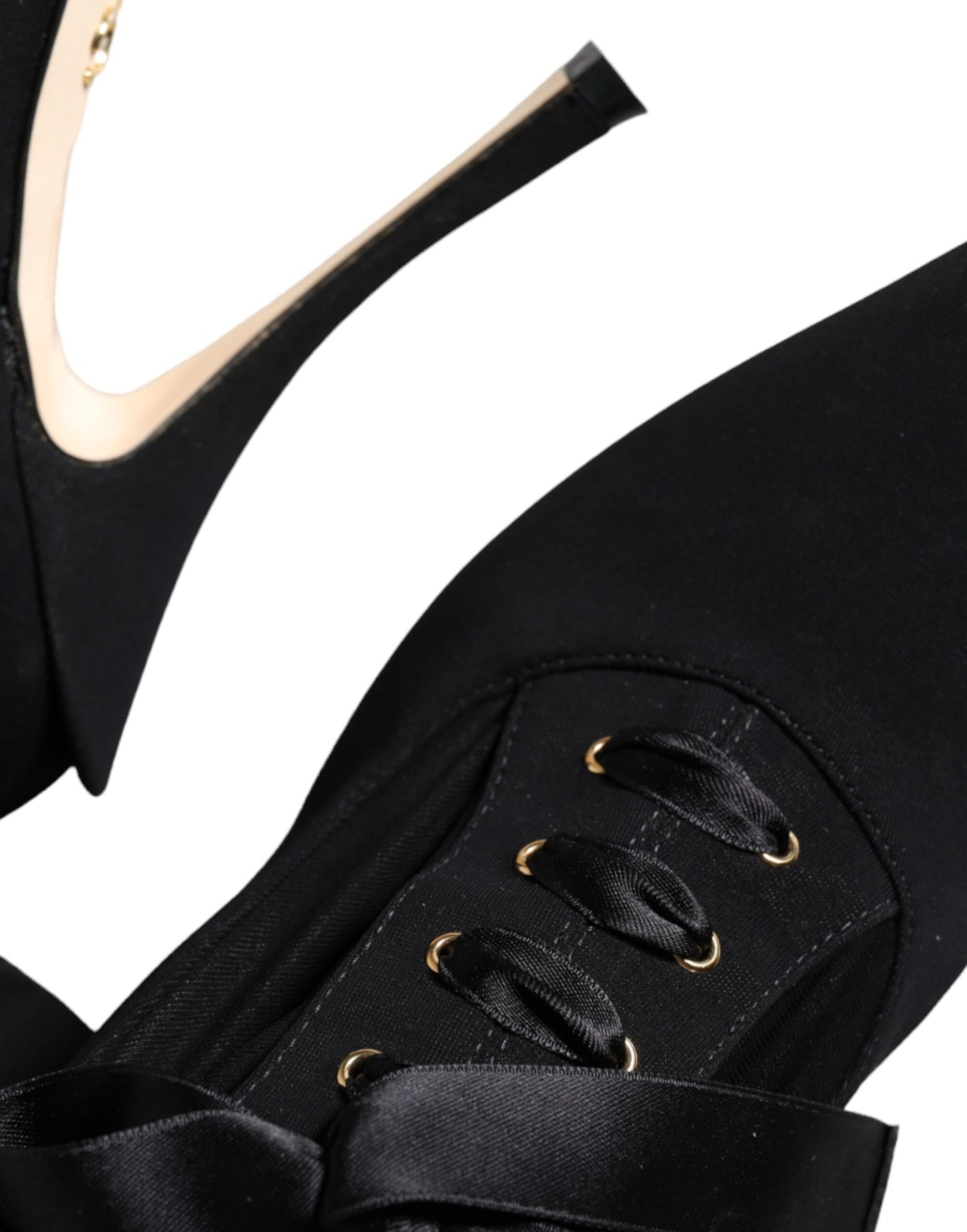 Dolce & Gabbana Schwarze Stiletto-Absätze, wadenlange Stiefel