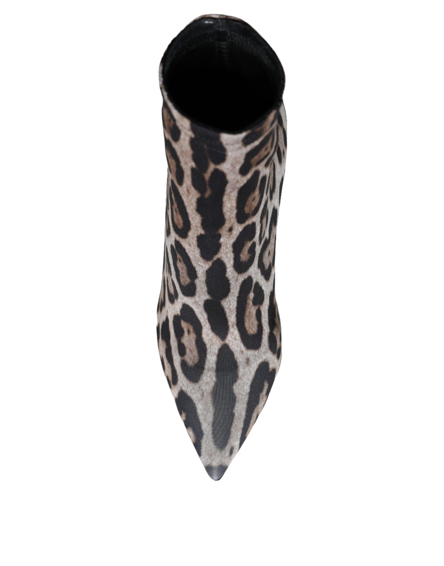 Dolce & Gabbana Grau Leopard Stretch Heels Ankle Boots Schuhe