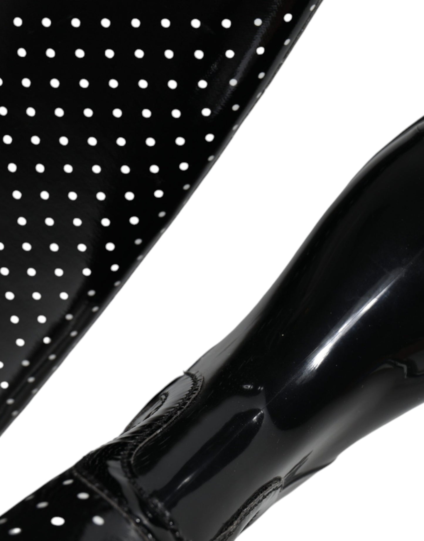 Dolce & Gabbana – Kniehohe Stiefel aus Gummi mit schwarzen Punkten