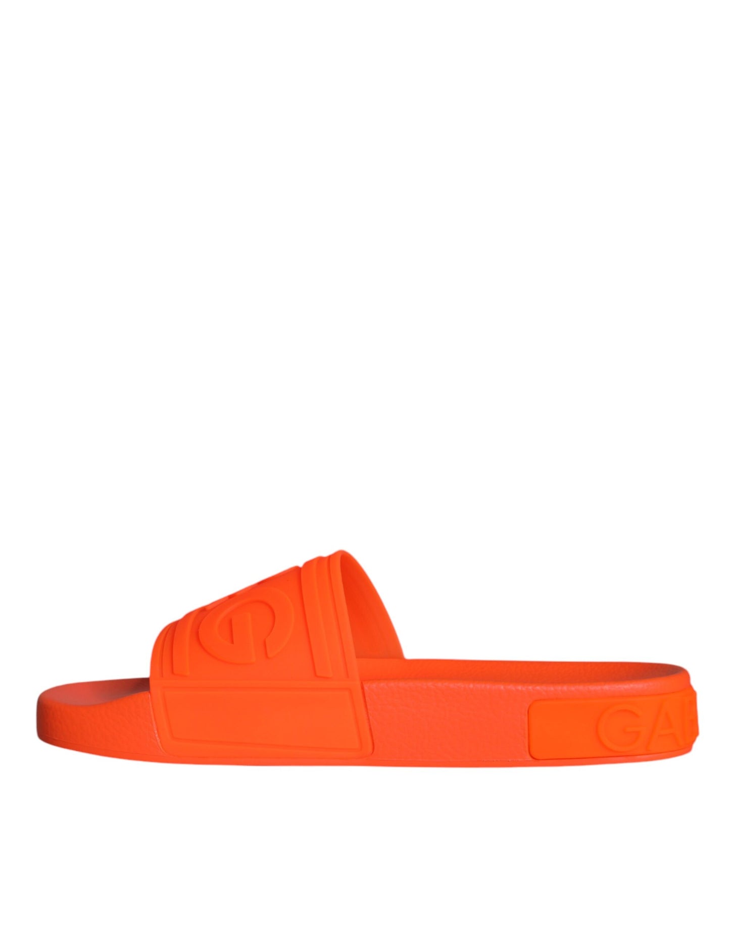 Dolce & Gabbana Orange Gummi Slides Sandalen Beachwear Schuhe