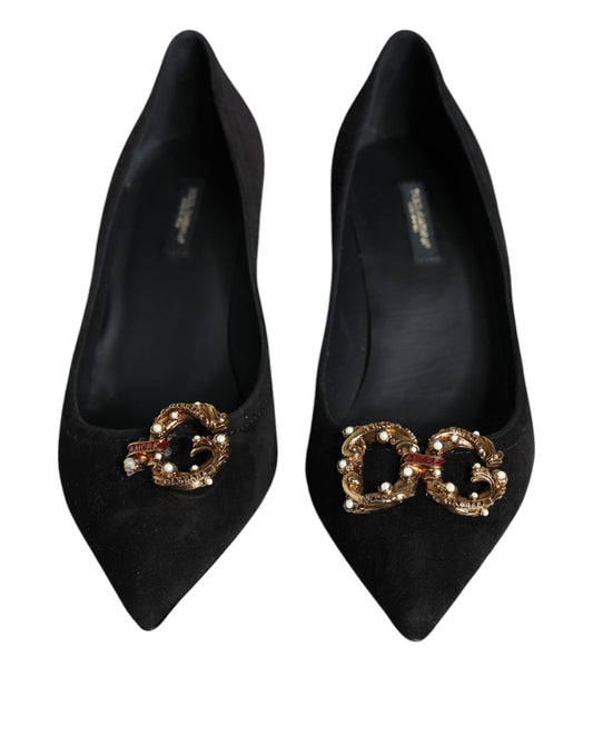 Dolce & Gabbana Schwarze Amore Wildleder Bellucci Heels Pumps Schuhe