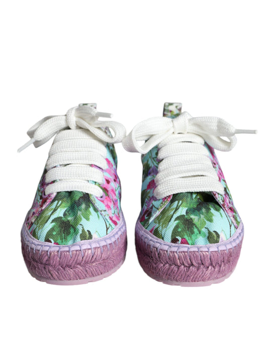 Dolce & Gabbana – Espadrilles-Sneakers aus mehrfarbigem Canvas mit Blumenmuster