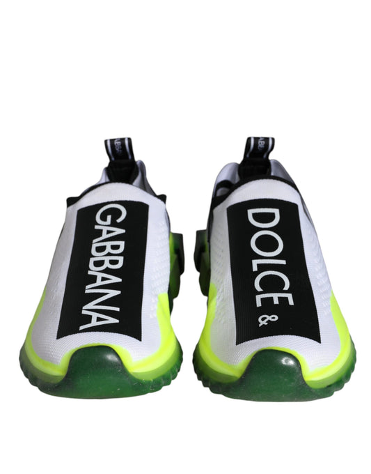 Dolce & Gabbana Weiß Gelb Slip On Sorrento Sneakers Schuhe