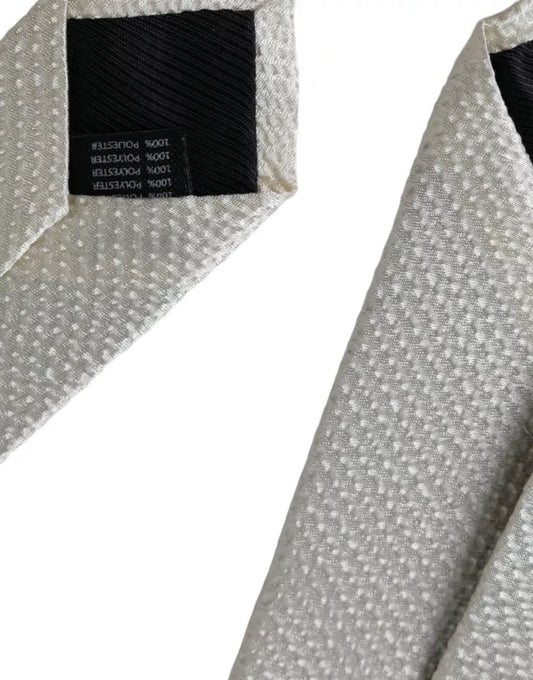 Dolce & Gabbana – Verstellbare Krawatte aus 100 % Seide in Off-White für Herren