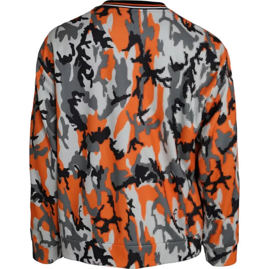 Dolce & Gabbana Mehrfarbiger Camouflage-Pullover mit Rundhalsausschnitt