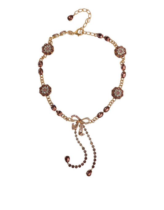 Dolce & Gabbana – Goldfarbener Gürtel aus Messing mit Kristallverzierung