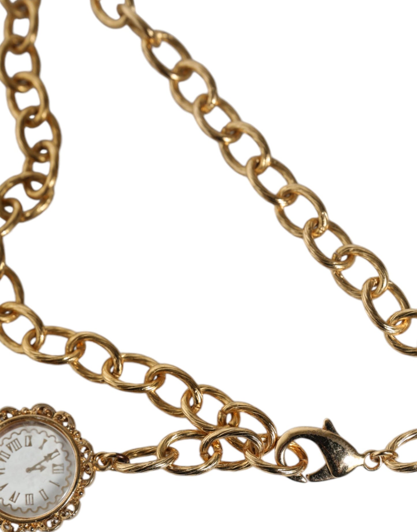 Dolce & Gabbana Statement-Halskette mit goldener Kette und Kristalluhr aus Messing