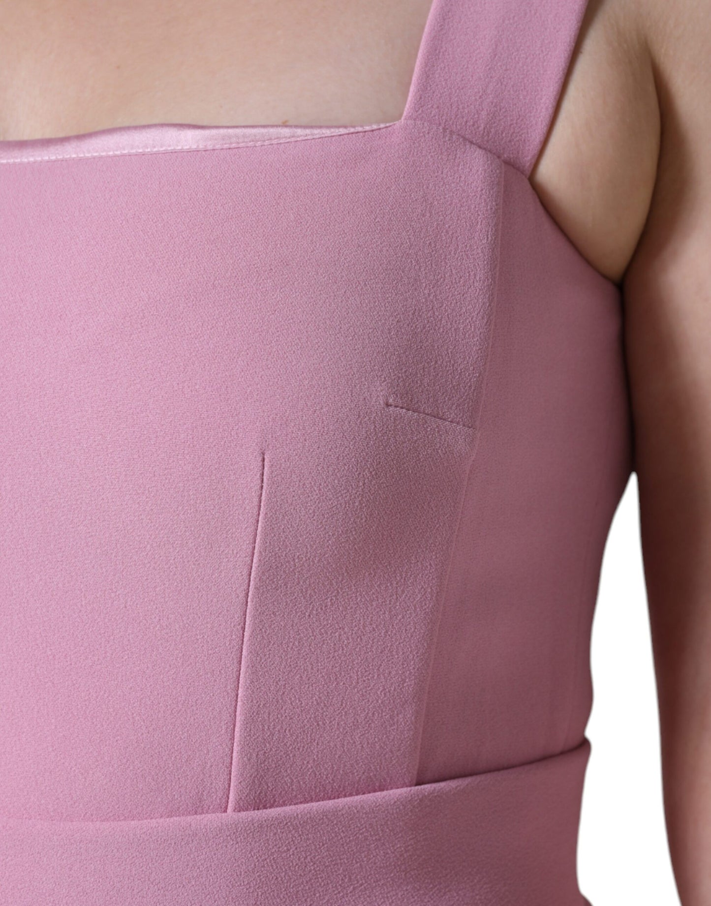 Dolce & Gabbana – Rosafarbenes, ausgestelltes, ärmelloses A-Linien-Kleid aus Viskose