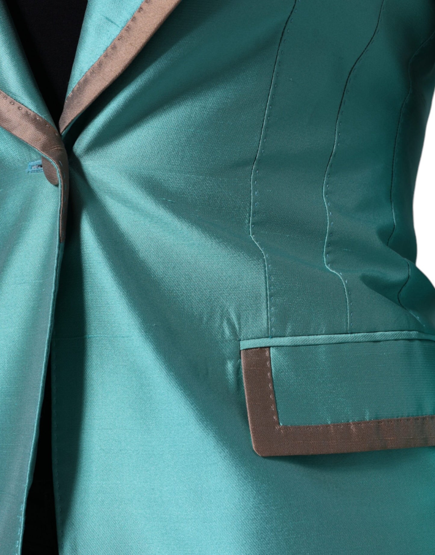 Dolce & Gabbana – Einreihige Blazerjacke in Metallic-Grün