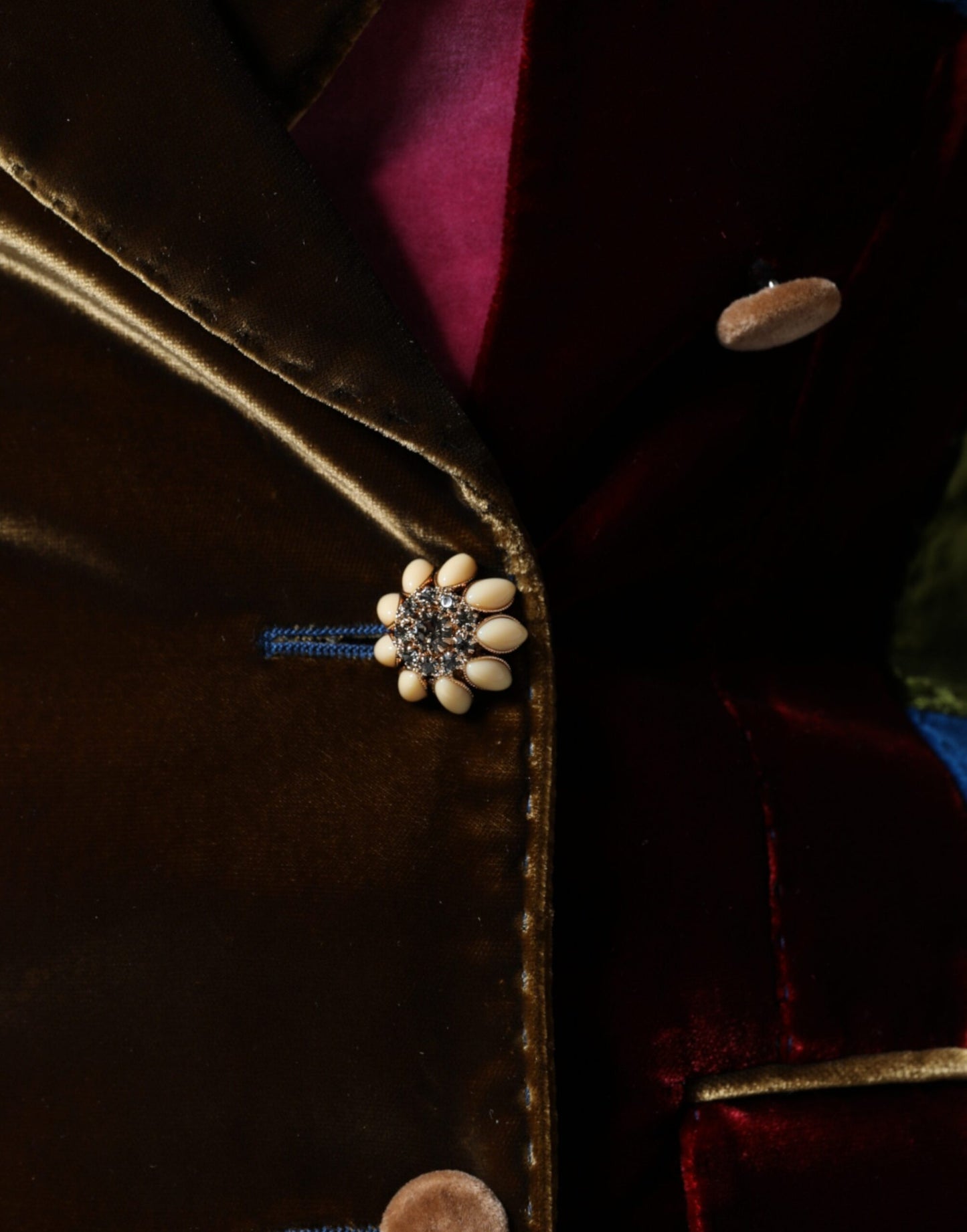 Dolce & Gabbana – Mehrfarbige, zweireihige Blazerjacke im Patchwork-Stil