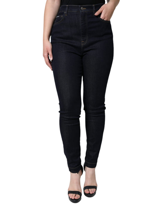 Dolce & Gabbana – Schwarze GRACE Skinny-Jeans mit hoher Taille