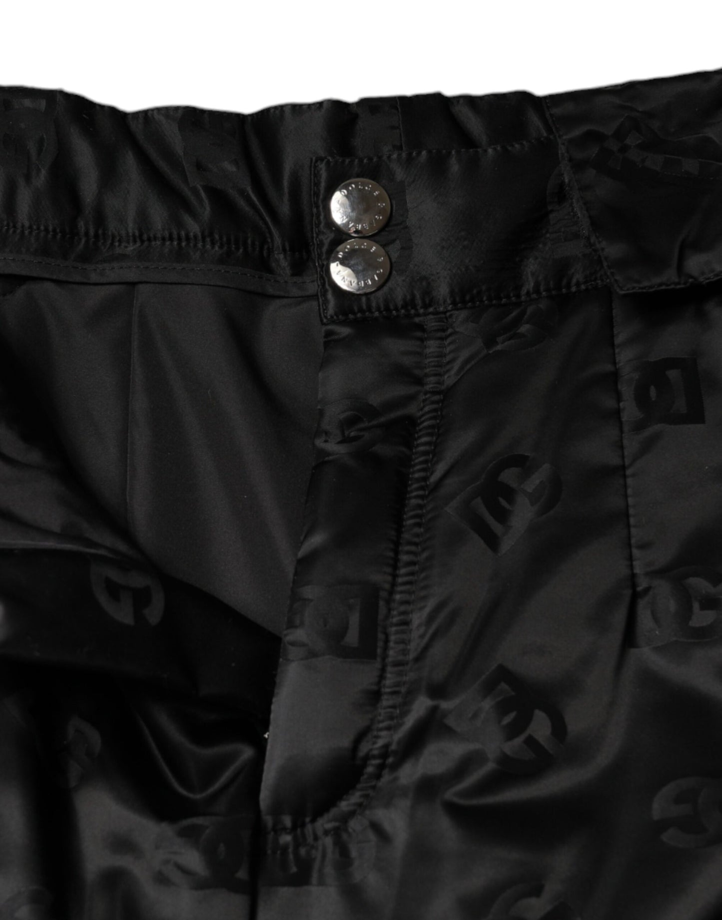 Dolce & Gabbana – Schwarze, gesteppte Hose mit hoher Taille und weitem Bein für Damen