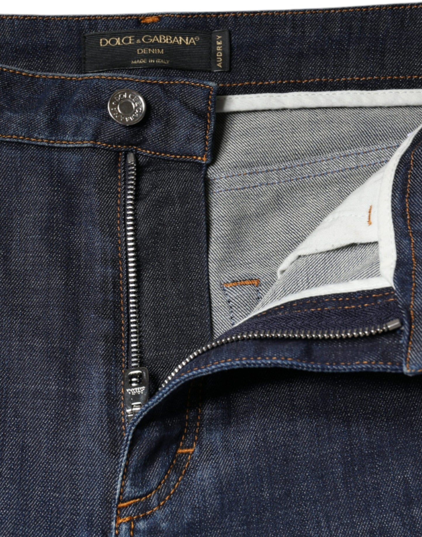 Dolce & Gabbana Dunkelblaue QUEEN Skinny Jeans aus Baumwolle