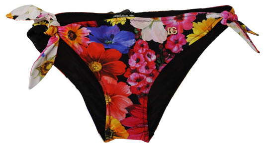 Dolce & Gabbana – Schwarzer Badeanzug mit Blumenmuster und Bikinihose